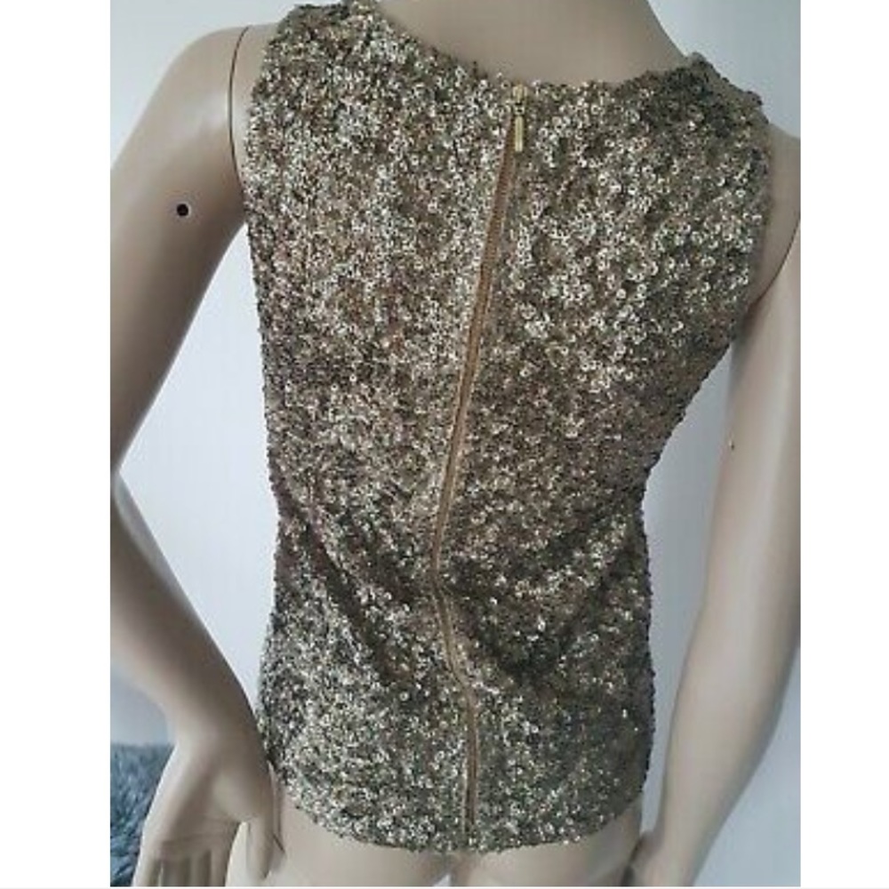 J Crew Collection sequined wool gold sweater
